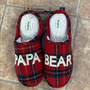 NWT Dearfoams “Papa Bear” Slippers Size L